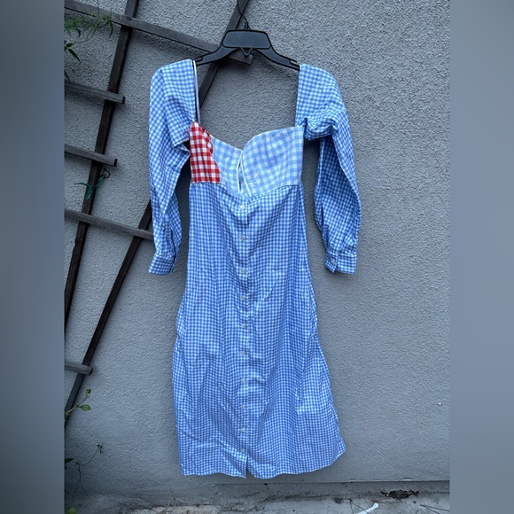CF. goldman Blue Gingham Midi Dress - Picture 6 of 10